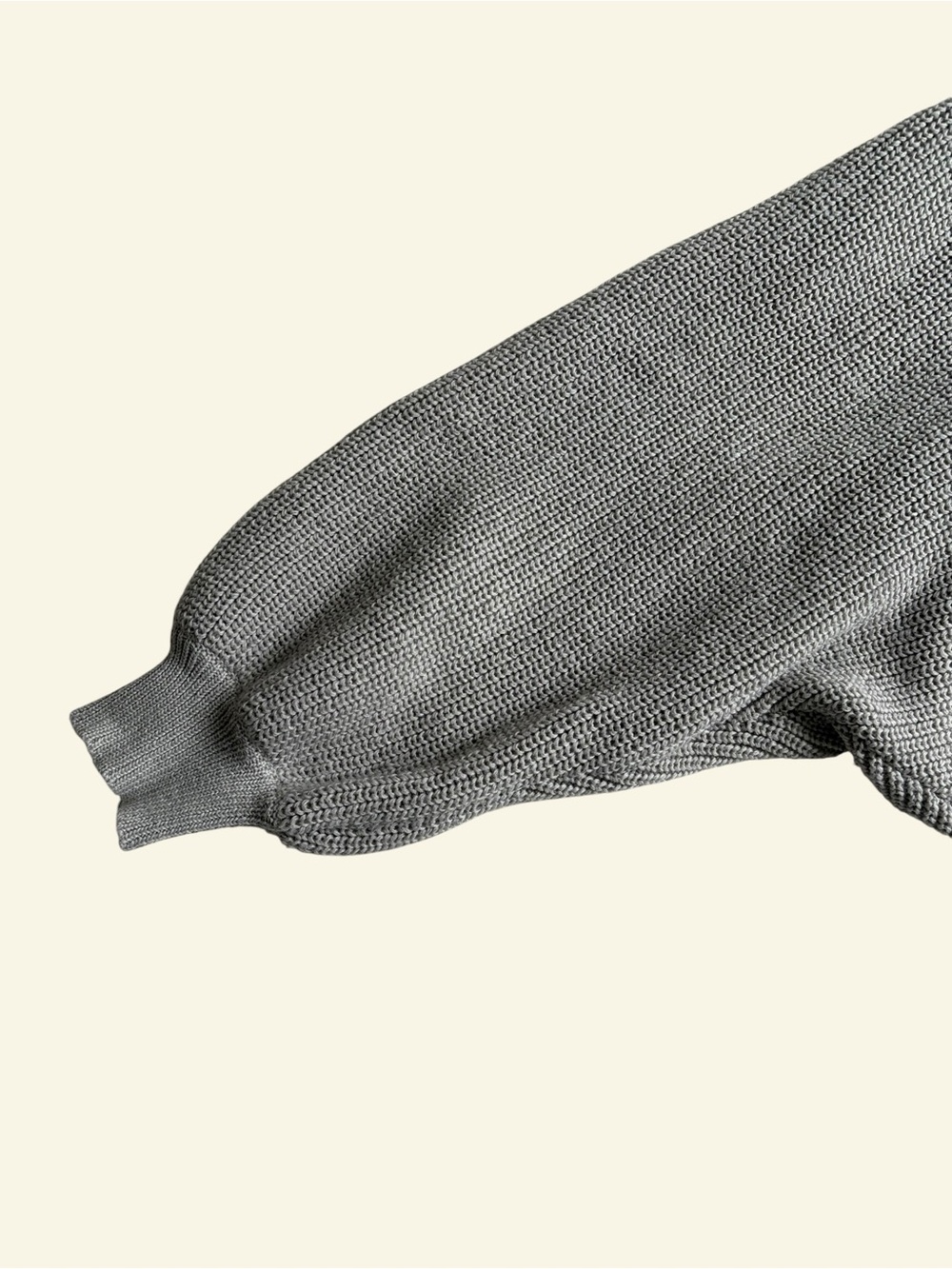 CIDER Grey Asymmetric Wrap Cropped Turtleneck Sweater Size S Knit Shrug Lantern - Picture 3 of 8
